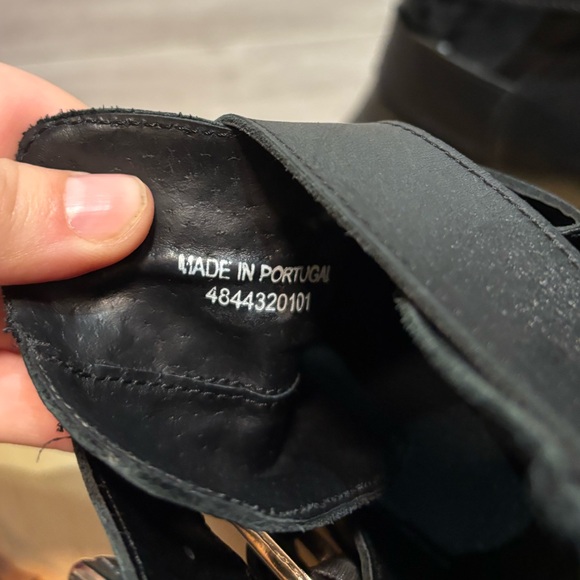 Genuine Black Leather Ankle Boots with Silver Buckle and tips size 8 - Picture 9 of 9